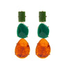 Ambertoned Resin Geometric Stud Earrings With Square And Teardrop Shapes Electroplated Finish And Steel Posts