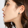 Anchorshaped Electroplated Copper Stud Earrings With Colorful Zircon And Tourmalineinspired Geometric Design For Women