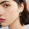Anchorshaped Electroplated Copper Stud Earrings With Colorful Zircon And Tourmalineinspired Geometric Design For Women