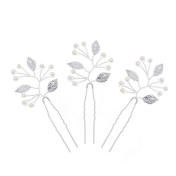 Ancient Style Pearl Drop Shape U Shaped Hair Pin Bridal Updo Headdress Wedding Hair Accessory For Women