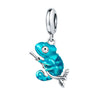 Animal Chameleon Pendant 925 Silver Accessories Dripping Oil Design