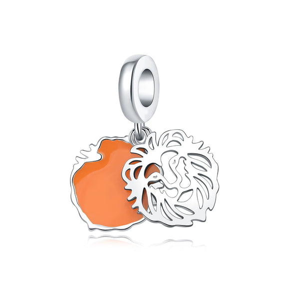 Animal Charm Hanging Bead Jewelry With Bracelet Piece White Copper Silver Plated Dripping Oil