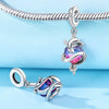 Animal Charm Hanging Bead Jewelry With Bracelet Piece White Copper Silver Plated Dripping Oil
