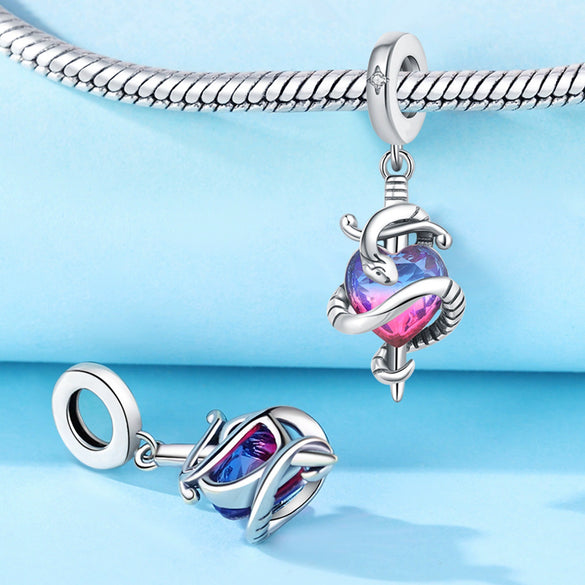 Animal Charm Hanging Bead Jewelry With Bracelet Piece White Copper Silver Plated Dripping Oil