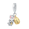 Animal Charm Hanging Bead Jewelry With Bracelet Piece White Copper Silver Plated Dripping Oil