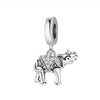 Animal Charm Hanging Bead Jewelry With Bracelet Piece White Copper Silver Plated Dripping Oil