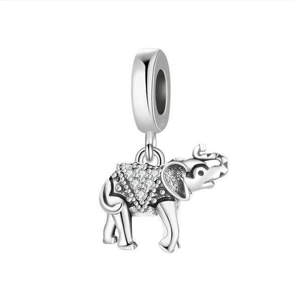 Animal Charm Hanging Bead Jewelry With Bracelet Piece White Copper Silver Plated Dripping Oil