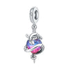 Animal Charm Hanging Bead Jewelry With Bracelet Piece White Copper Silver Plated Dripping Oil