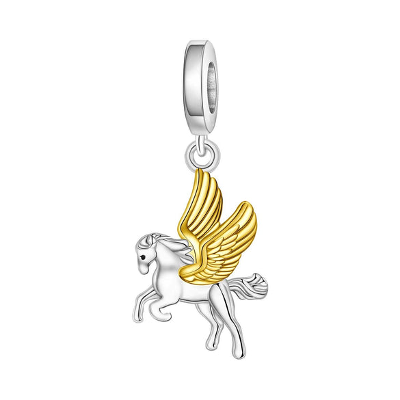 Animal Charm Hanging Bead Jewelry With Bracelet Piece White Copper Silver Plated Dripping Oil
