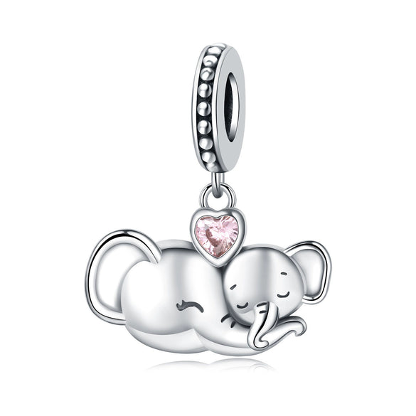 Animal Charm Hanging Bead Jewelry With Bracelet Piece White Copper Silver Plated Dripping Oil