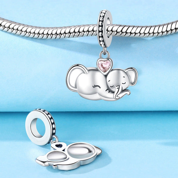 Animal Charm Hanging Bead Jewelry With Bracelet Piece White Copper Silver Plated Dripping Oil