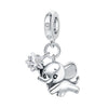 Animal Charm Hanging Bead Jewelry With Bracelet Piece White Copper Silver Plated Dripping Oil