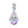 Animal Charm Hanging Bead Jewelry With Bracelet Piece White Copper Silver Plated Dripping Oil
