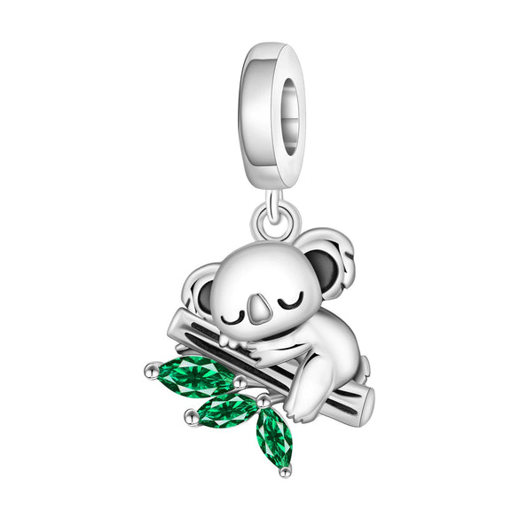 Animal Charm Hanging Bead Jewelry With Bracelet Piece White Copper Silver Plated Dripping Oil