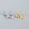 Animal Ear Buckle Sheep Head Diamond S925 Sterling Silver Electroplated Earrings