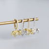 Animal Ear Buckle Sheep Head Diamond S925 Sterling Silver Electroplated Earrings