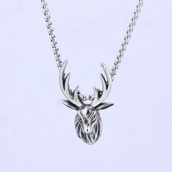 Animal Shape Geometric Stainless Steel Pendant Necklace With Polishing Treatment