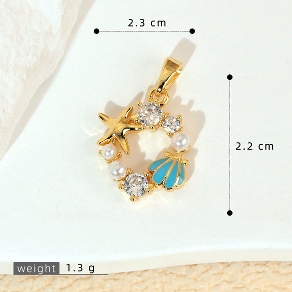 Animal Style Copper Electroplated Sea Life Pendant Necklace Bracelet Earrings Accessories