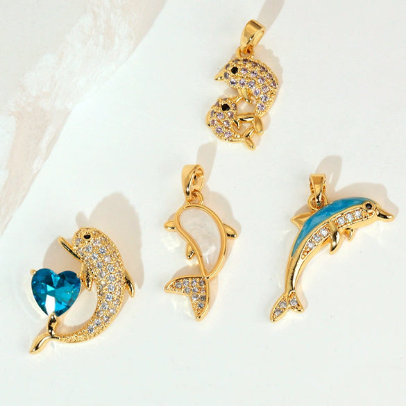 Animal Style Copper Electroplated Sea Life Pendant Necklace Bracelet Earrings Accessories