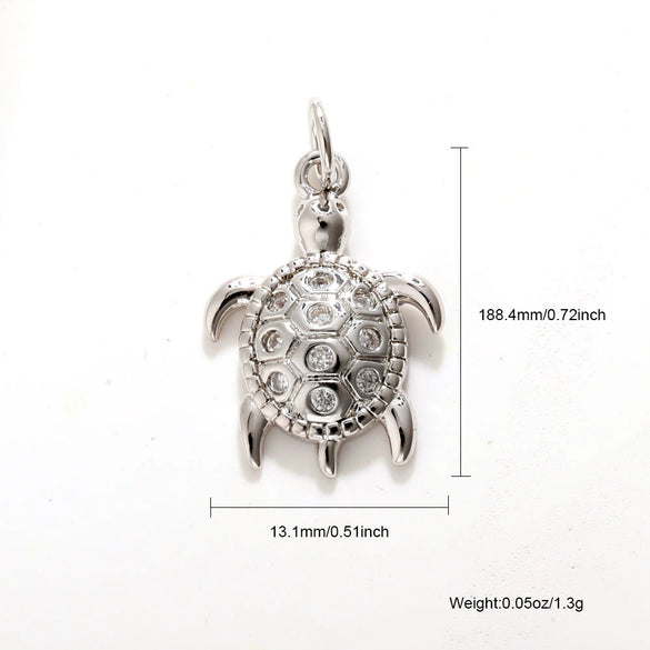 Animal Style Copper Platinum Plated Starfish Conch Love Jewelry Accessories Pendant With Zircon Eyes Turtle Wings Earrings Necklace Pendant