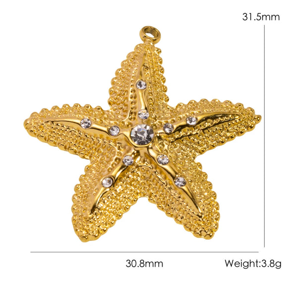 Animal Style Stainless Steel Ocean Element Pendant Necklace And Bracelet Accessories With Electroplating Process