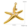 Animal Style Stainless Steel Ocean Element Pendant Necklace And Bracelet Accessories With Electroplating Process