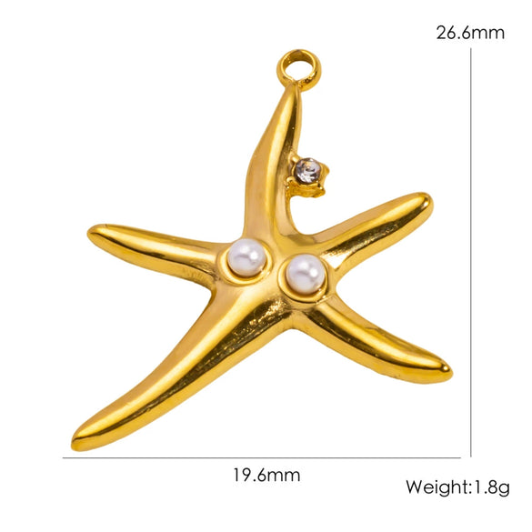 Animal Style Stainless Steel Ocean Element Pendant Necklace And Bracelet Accessories With Electroplating Process