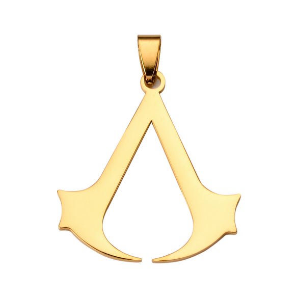Anime Assassin's Creed Stainless Steel Sickle Military Pendant With Sweater Chain Electroplated