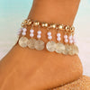 Anklet Alloy Shell Leaves Artificial Gemstones Semiprecious Stones Retro Bohemian Style For Women