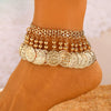 Anklet Alloy Shell Leaves Artificial Gemstones Semiprecious Stones Retro Bohemian Style For Women
