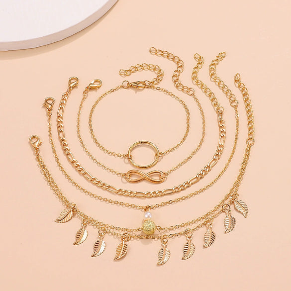 Anklet Alloy With Leaves Rose Pineapple Styling For Women