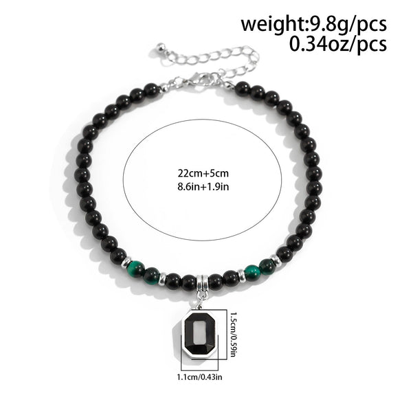 Anklet Glass Glaze Ushape Alloy Inlaid Artificial And Semiprecious Stones Men's Hiphop Simple