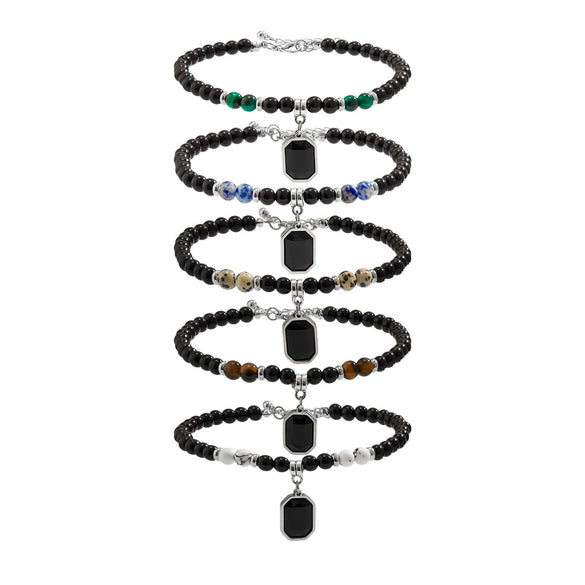 Anklet Glass Glaze Ushape Alloy Inlaid Artificial And Semiprecious Stones Men's Hiphop Simple