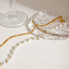 Anklet Glass Pearl Titanium Steel 18K Gold Geometric Style Double Layer