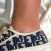 Anklet Gold White K Rose Gold Flower Style For Women