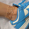 Anklet Gold White K Rose Gold Flower Style For Women