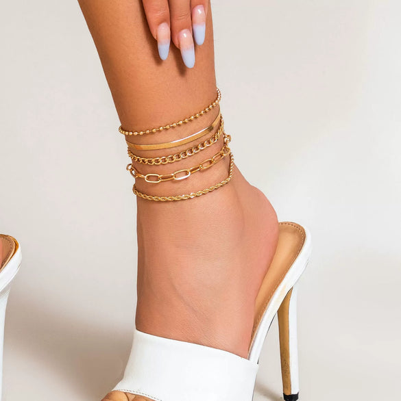 Anklet Punk Style Copper And Iron Chain With Heart Pattern For Women