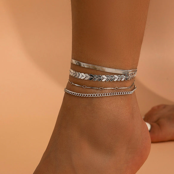 Anklet Punk Style Copper And Iron Chain With Heart Pattern For Women