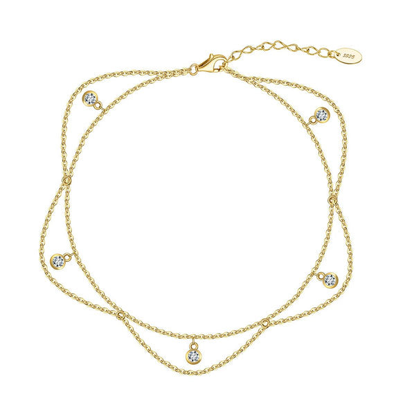 Anklet S925 Sterling Silver Geometric Bohemian Style