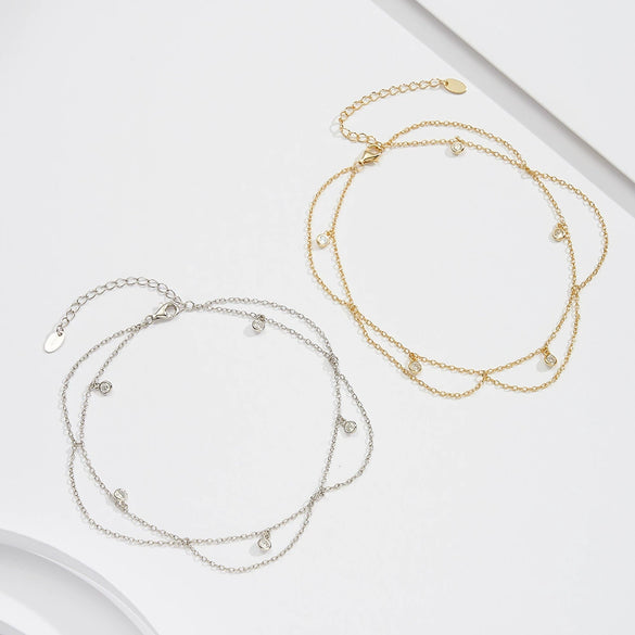 Anklet S925 Sterling Silver Geometric Bohemian Style