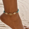Anklet Synthetic Blue Turquoise Stone Titanium Steel 18K Gold Geometric Style Women's