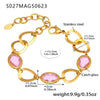 Anklet Titanium Steel Gold Plated With Artificial Gemstones And Semiprecious Stones Geometric Style Jewelry