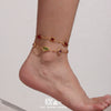 Anklet Titanium Steel Gold Plated With Artificial Gemstones And Semiprecious Stones Geometric Style Jewelry