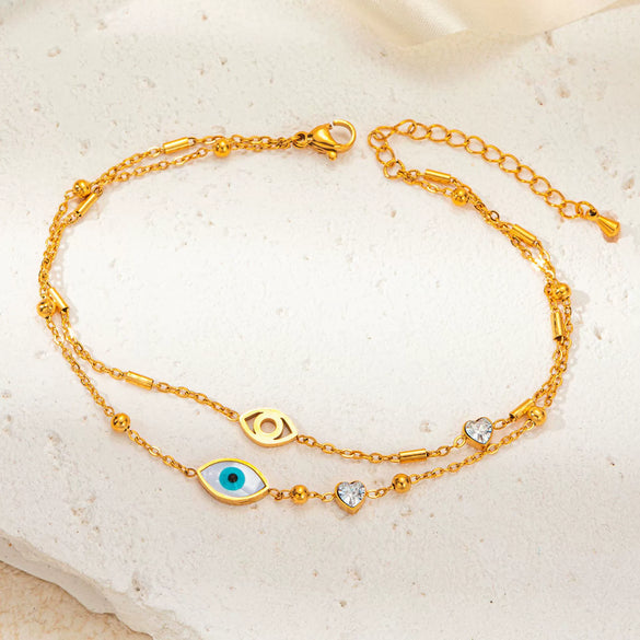 Anklet Titanium Steel Heart Butterfly Flower Electroplated Jewelry Fashion