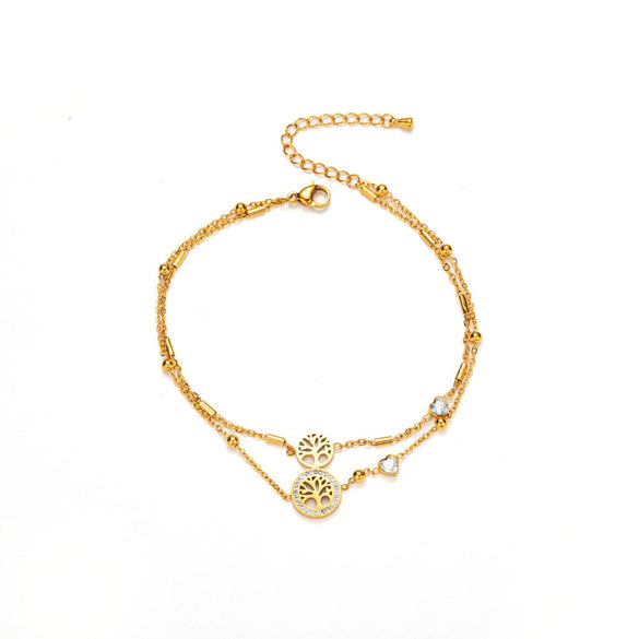 Anklet Titanium Steel Heart Butterfly Flower Electroplated Jewelry Fashion