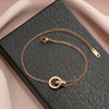 Anklet Titanium Steel Roman Doublering With Letters Numbers Text For Women