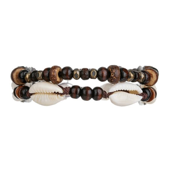 Anklet Wooden Beads Coconut Shell Shell Geometric Style Braided Adjustable For Men