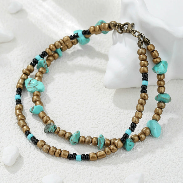 Anklet Wooden Beads Coconut Shell Shell Geometric Style Braided Adjustable For Men
