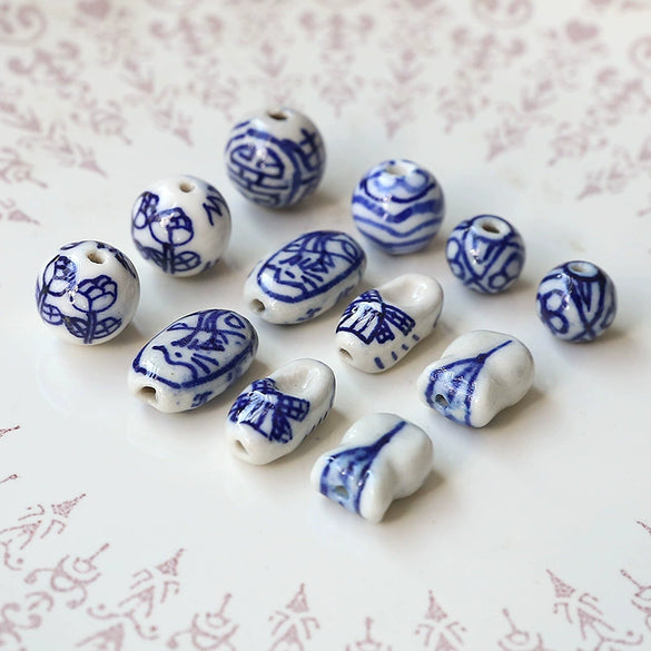 Antique Blue And White Porcelain Beads Handmade Earrings Accessories