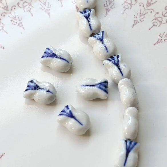 Antique Blue And White Porcelain Beads Handmade Earrings Accessories